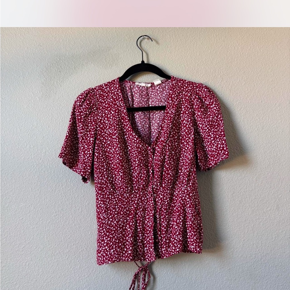Floral Red Women's Top